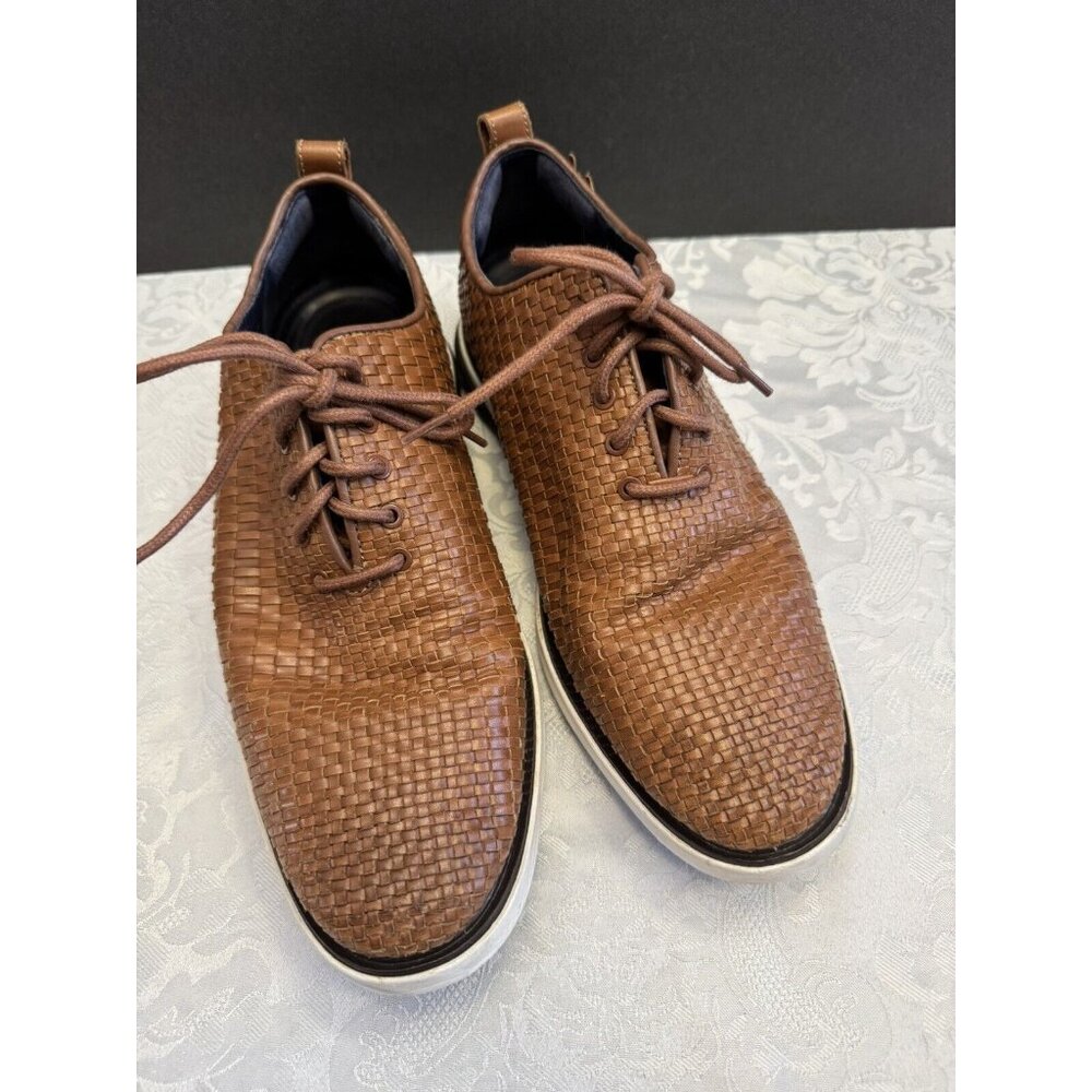Cole Haan 9.5M Grand Evolution Woven Oxford In‎ Brown Leather Comfort Shoe - Picture 3 of 13